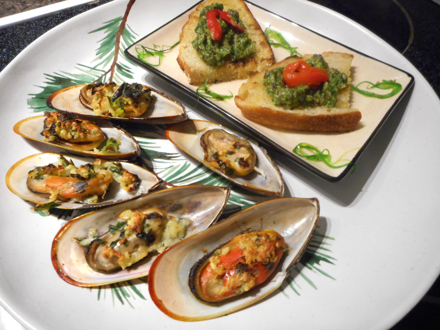 Moules grillées au four